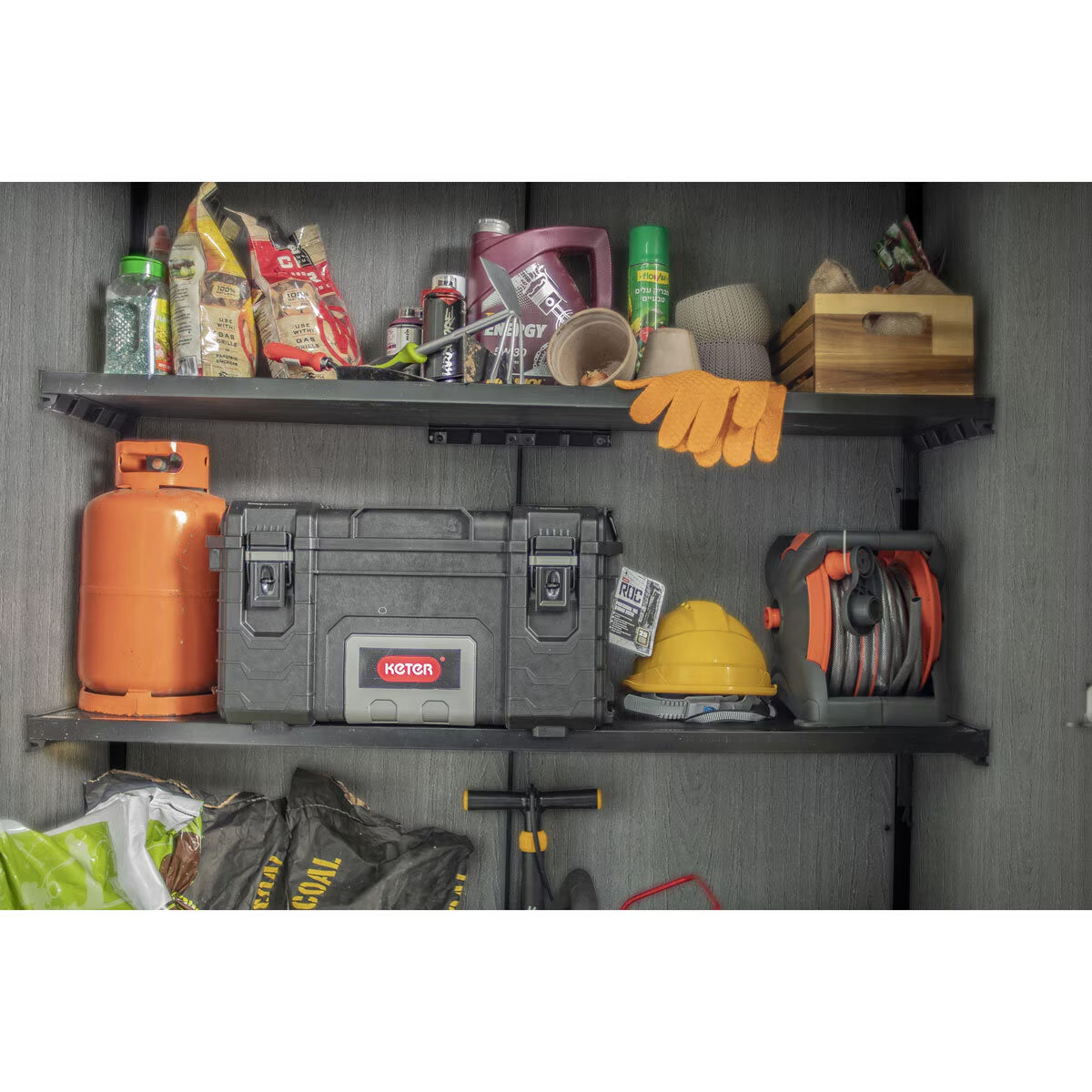 Keter Cortina Alto 4Ft 6" X 2Ft 4" (1.4 X 0.7M) 1,415 Litre Vertical Storage Shed with Shelves