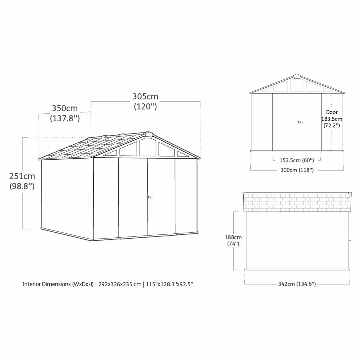 Keter Stronghold 10Ft X 11Ft 6" (3 X 3.5M) Storage Shed