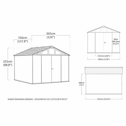 Keter Stronghold 10Ft X 11Ft 6" (3 X 3.5M) Storage Shed