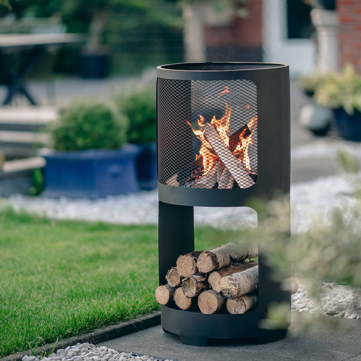 Redfire Buffalo Wood Burning Fire Pit with Wood Storage