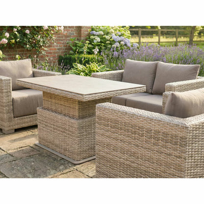 LIFE Outdoor Living Cunningham 4 Piece Deep Seating Set with Gas Height Adjustable Table