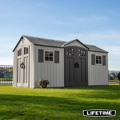 15Ft X 8Ft (4.5 X 2.5M) Dual Entry Outdoor Storage Shed - Model 60410