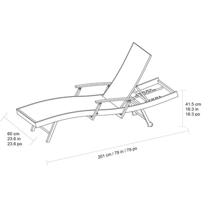 Sunvilla Sling Wave Sun Lounger with Folding Arms - Set of 2