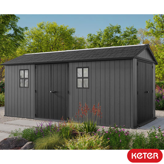 Keter Newton plus 17Ft X 7Ft 5" (5.1 X 2.2M) Dual Entry Shed Storage Shed