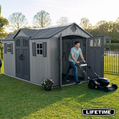 Lifetime 15Ft X 8Ft (4.6 X 2.4M) Dual Entry Storage Shed - Model 60455
