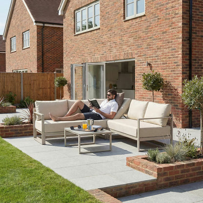 Harbour Lifestyle Havana Corner Patio Set with Reclining Feature in Latte