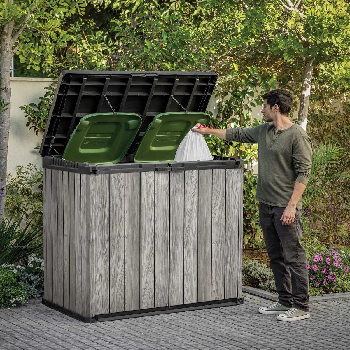 Keter Storm Grey Signature 4Ft 7" X 2Ft 8" (1.4 X 0.82M) 1,150 Litre Horizontal Storage Shed