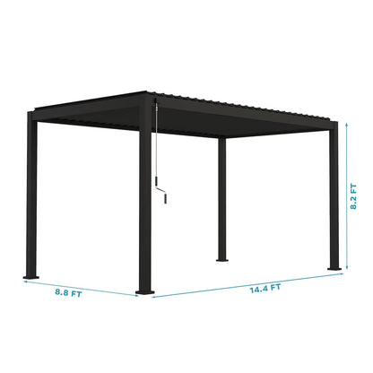 Mirador 8Ft 8" X 14Ft 5" (2.7M X 4.4M) Louvered Aluminium Pergola