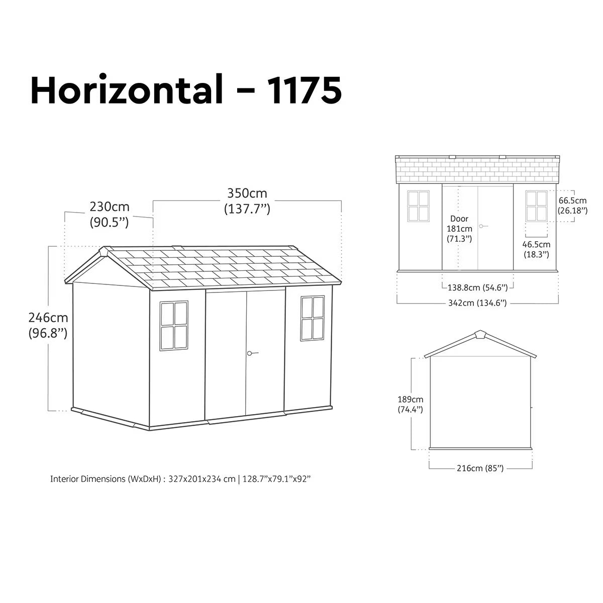 Keter Rosewood 11Ft 5" X 7Ft 6" (3.5 X 2.3M) Storage Shed in 2 Configurations