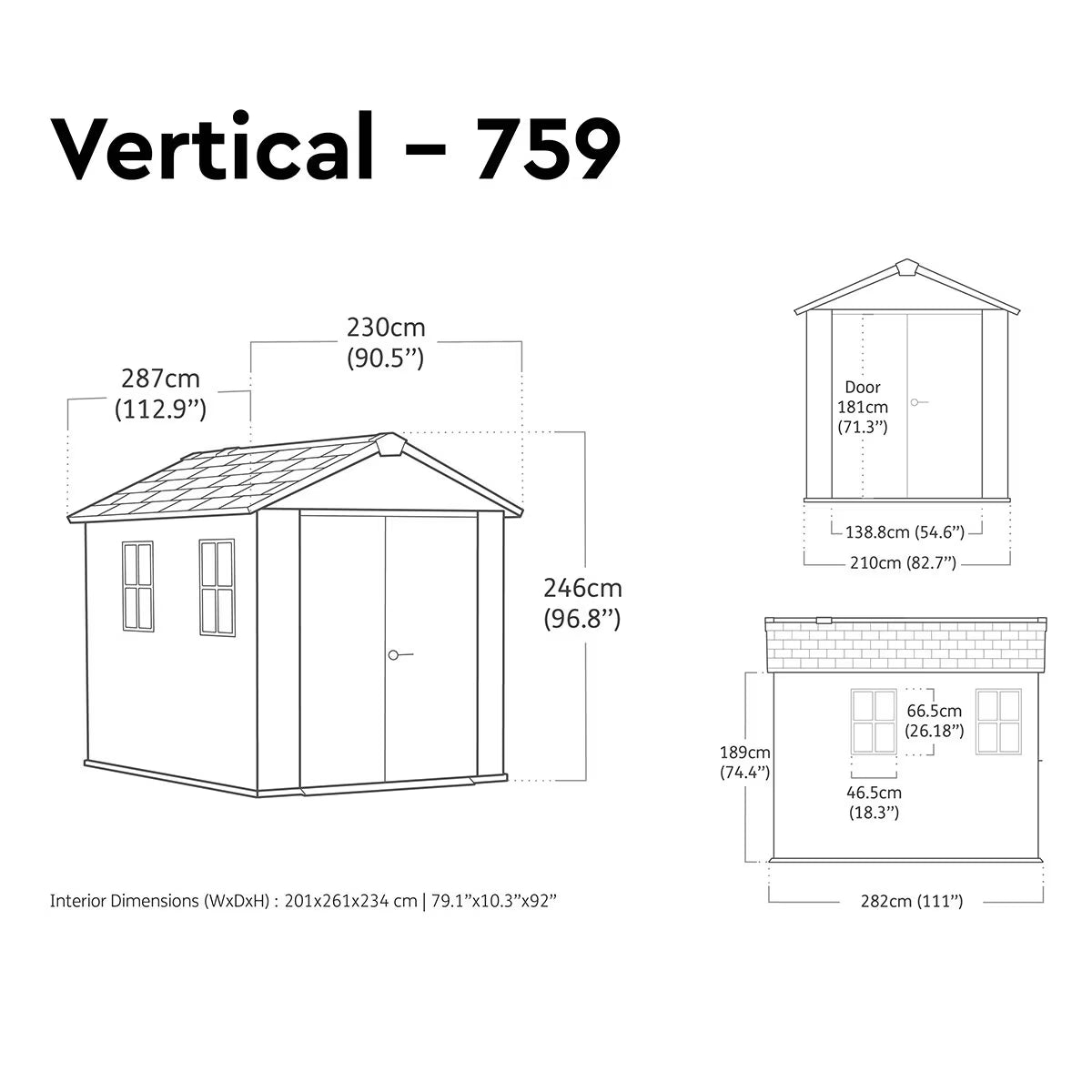 Keter Rosewood 7Ft 6" X 9Ft 5" (2.3 X 2.9M) Storage Shed with Front Entry
