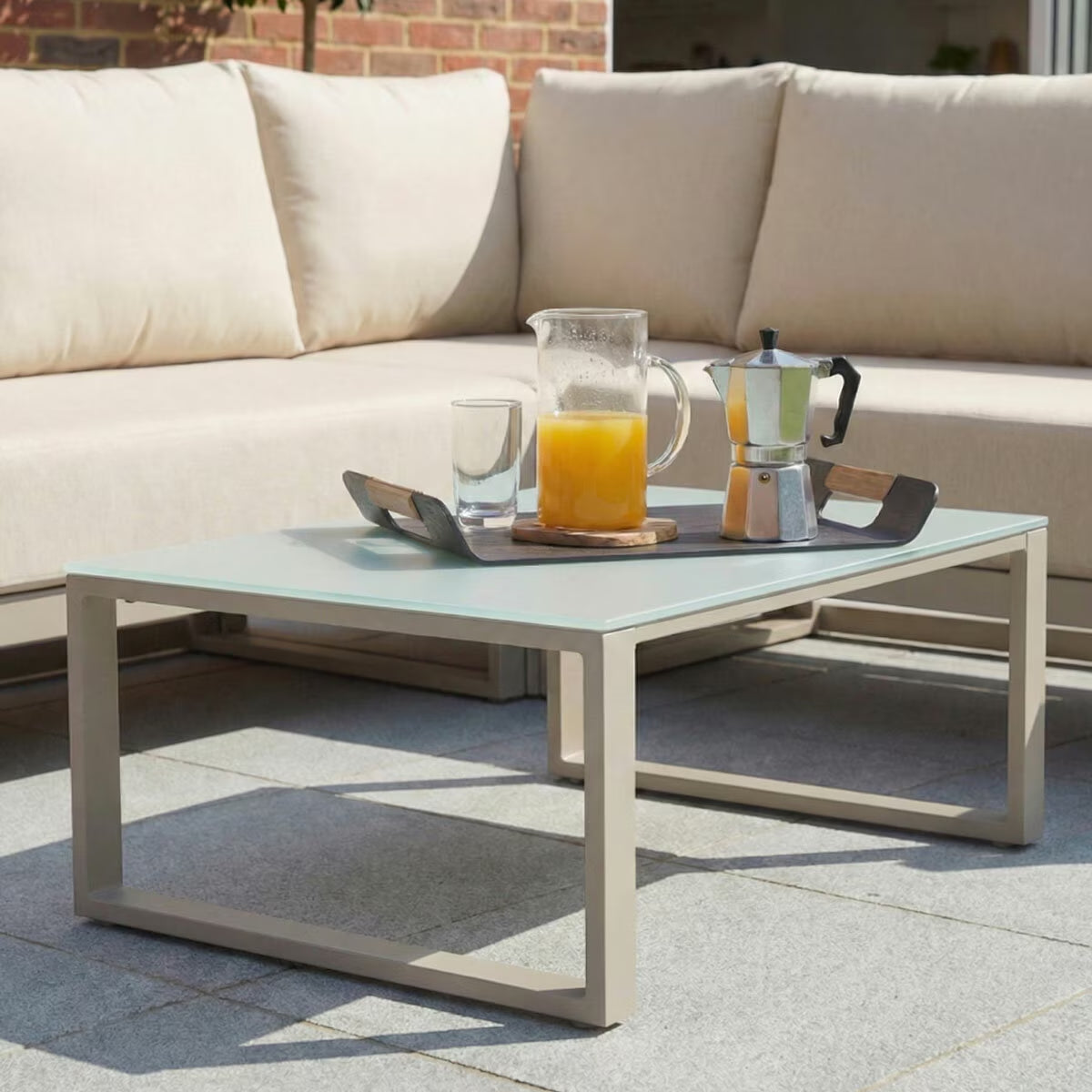 Harbour Lifestyle Havana Corner Patio Set with Reclining Feature in Latte
