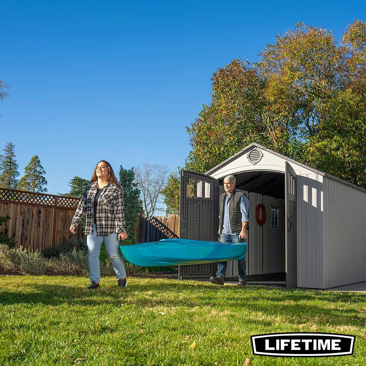 Lifetime 8Ft X 20Ft (2.4 X 6.1M) Storage Shed - Model 60470