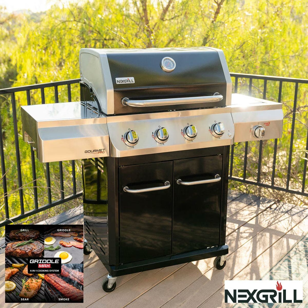 Gourmet Pro 5 Burner Gas Barbecue Grill + Cover