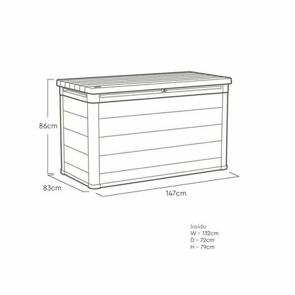 Keter Rosewood 870 Litre (230 Gallon) Deck Box with Divider