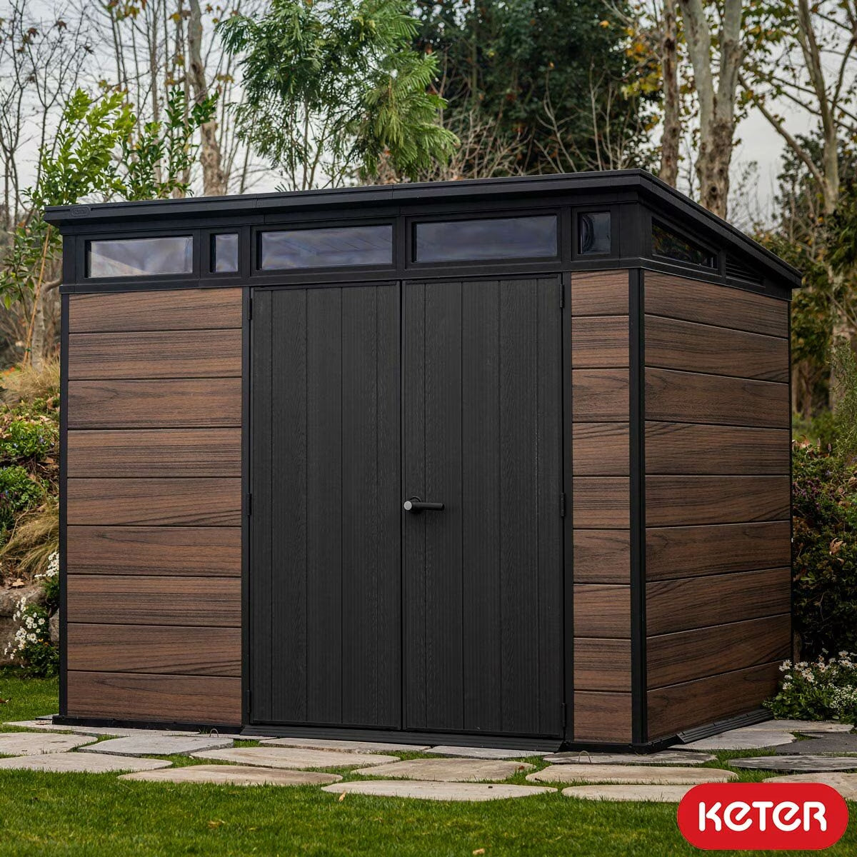 Keter Rosewood Signature 9Ft X 7Ft 1" (2.77 X 2.18M) Storage Shed