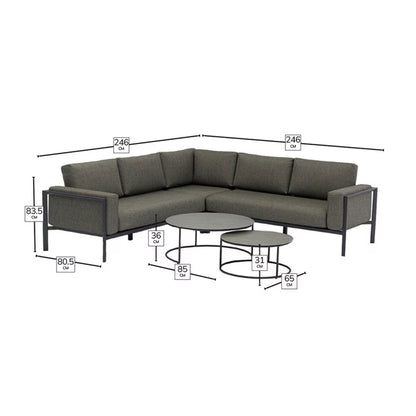 Bramblecrest Brisbane Modular Corner Sofa Patio Set with Duo Nested Coffee Table