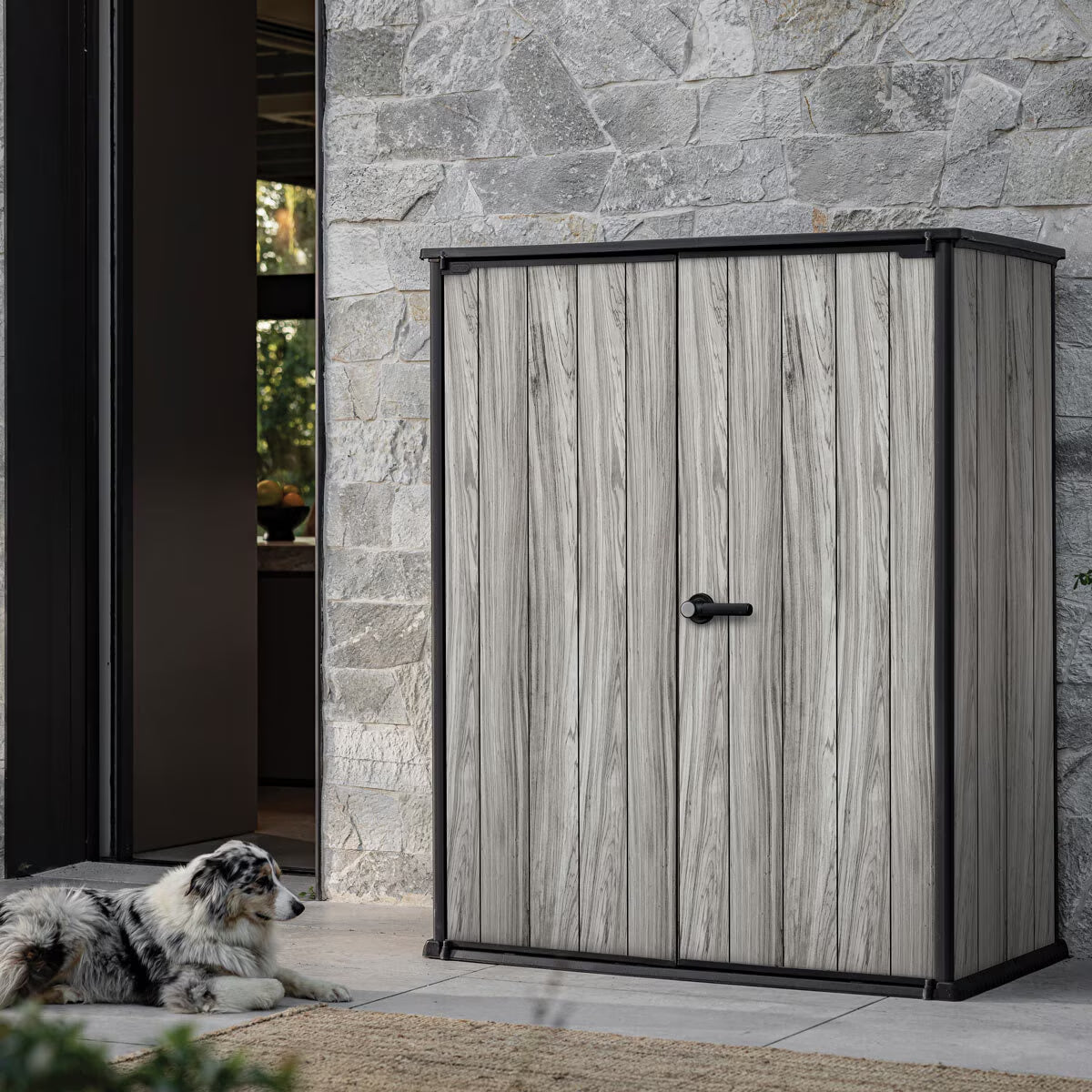 Storm Grey Signature Alto 4Ft 6" X 2Ft 4" (1.4 X 0.7M) 1,415 Litre Vertical Storage Shed with Shelves