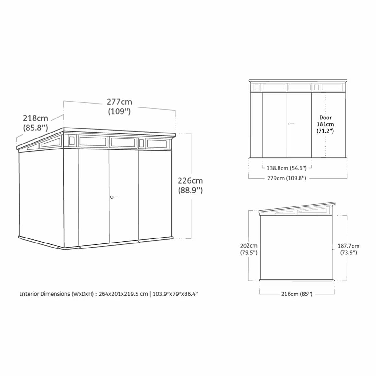 Keter Rosewood Signature 9Ft X 7Ft 1" (2.77 X 2.18M) Storage Shed