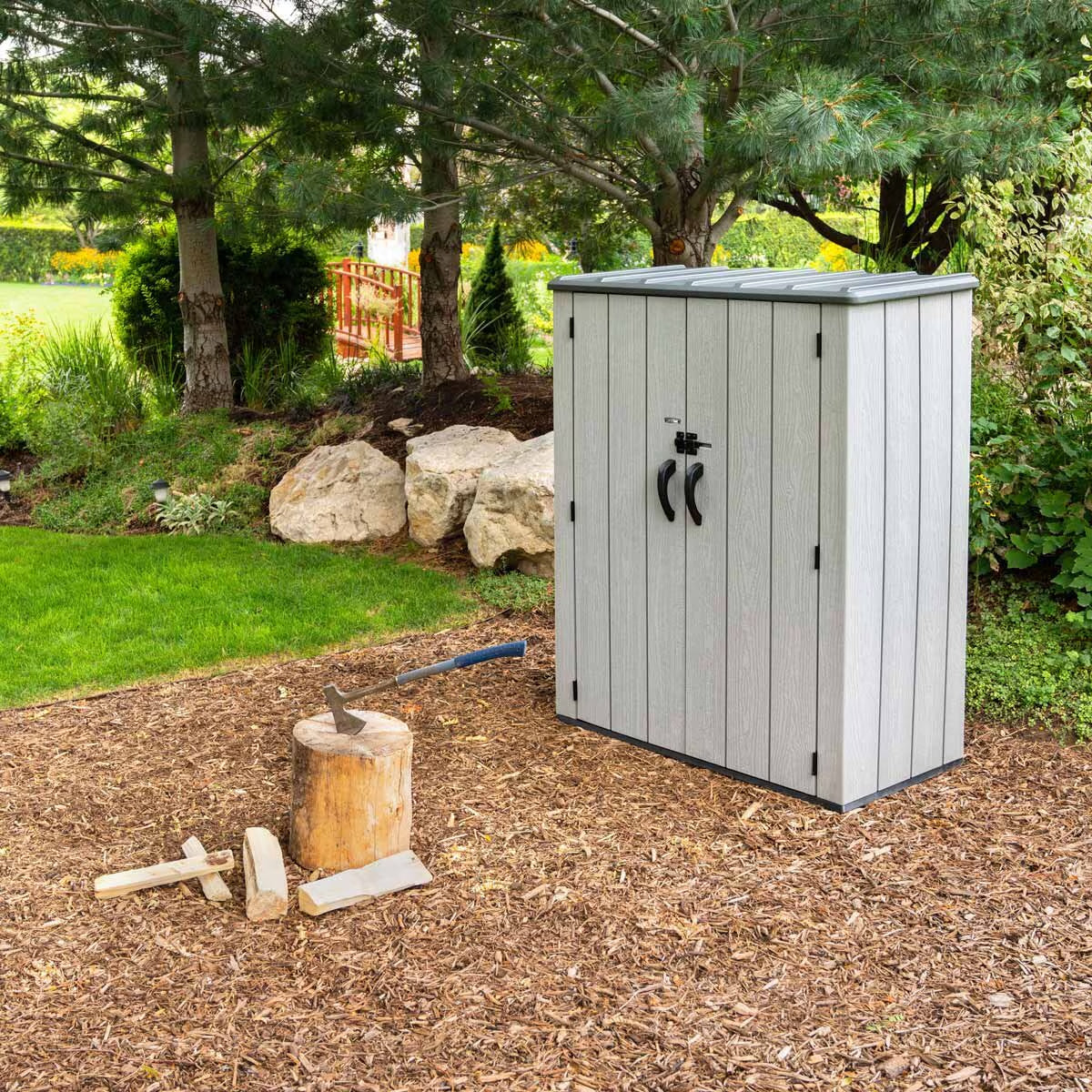 Lifetime 4Ft 6" X 2Ft 4" (1.4 X 0.7M) Vertical 1,510 Litre Storage Shed with Shelving - Model 60457