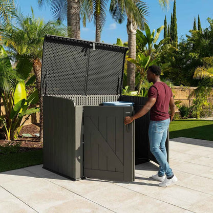 6Ft 2" X 3Ft 4" (1.9 X 1M) Horizontal 2,190 Litre Storage Shed in Grey - Model 60464E