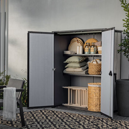 Storm Grey Signature Alto 4Ft 6" X 2Ft 4" (1.4 X 0.7M) 1,415 Litre Vertical Storage Shed with Shelves