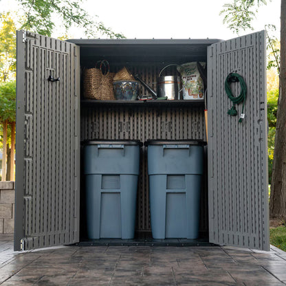 Lifetime 4Ft 8" X 3Ft 2" (1.47 X 0.97M) Rough Cut Vertical 2,060 Litre Storage Shed with Shelves - Model 60375U