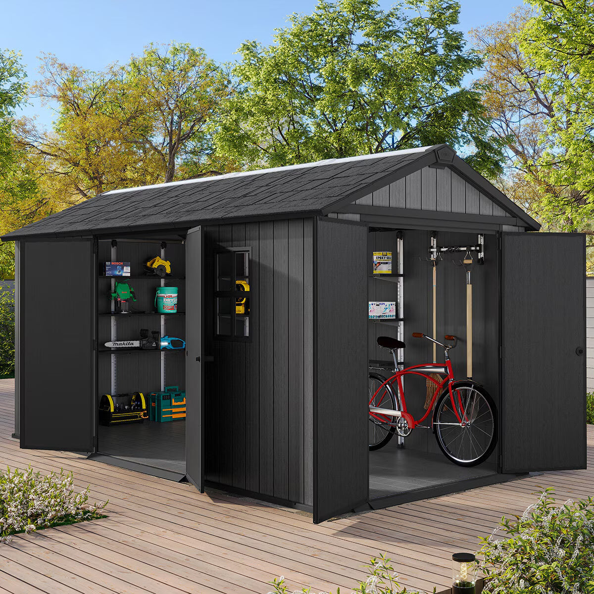 Keter Newton plus 15Ft X 7Ft 5" (4.5 X 2.2M) Dual Entry Storage Shed
