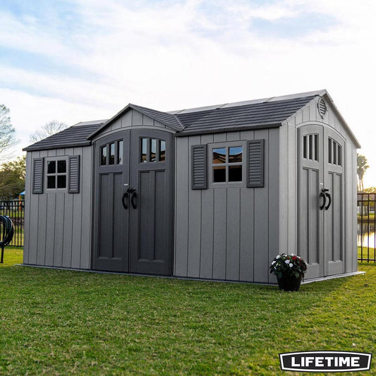 Lifetime 15Ft X 8Ft (4.6 X 2.4M) Dual Entry Storage Shed - Model 60455