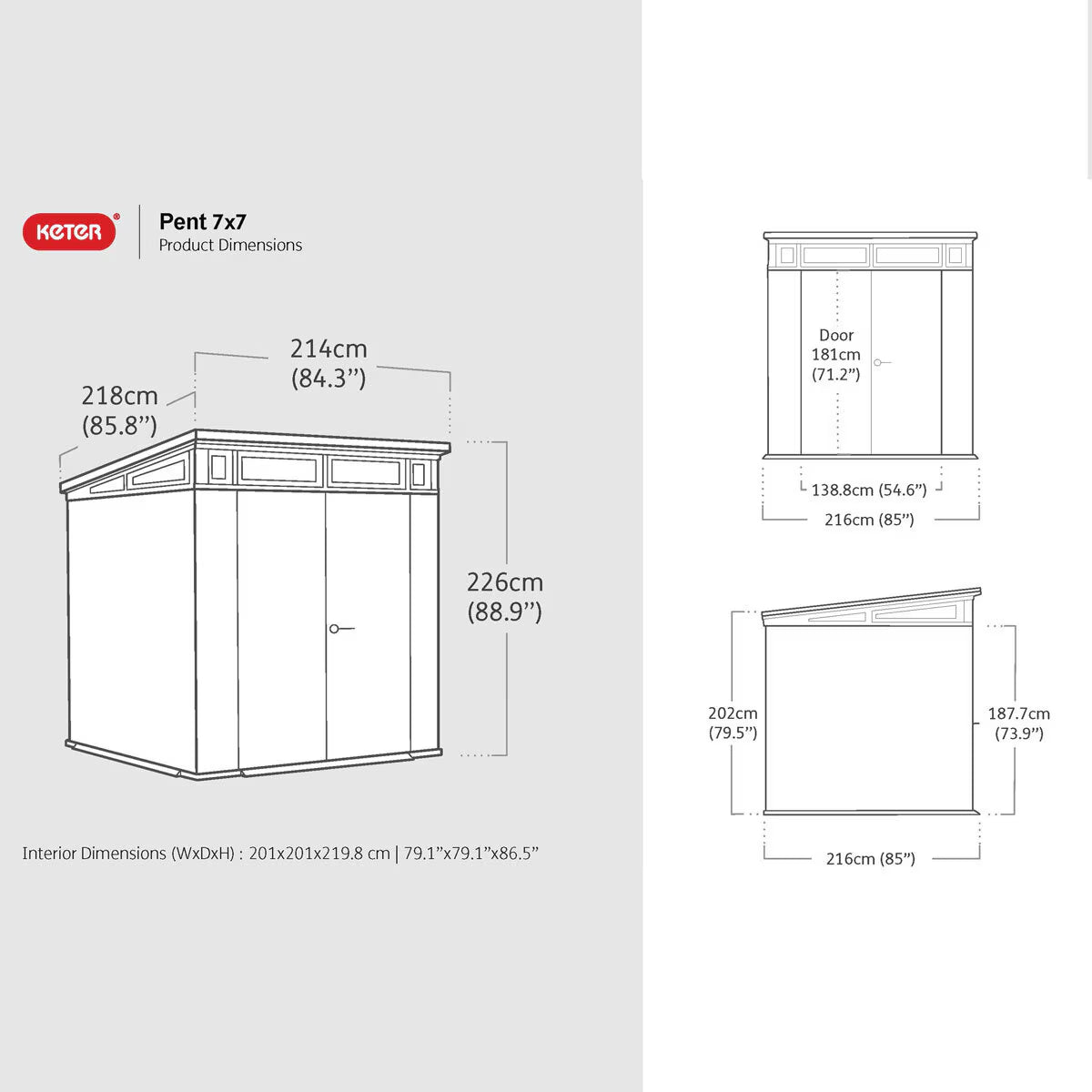 Ashwood Signature 7Ft 1" X 7Ft 1" (2.16 X 2.16M) Storage Shed
