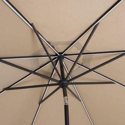 Sunvilla 10Ft (3M) Solar LED round Market Umbrella in Beige