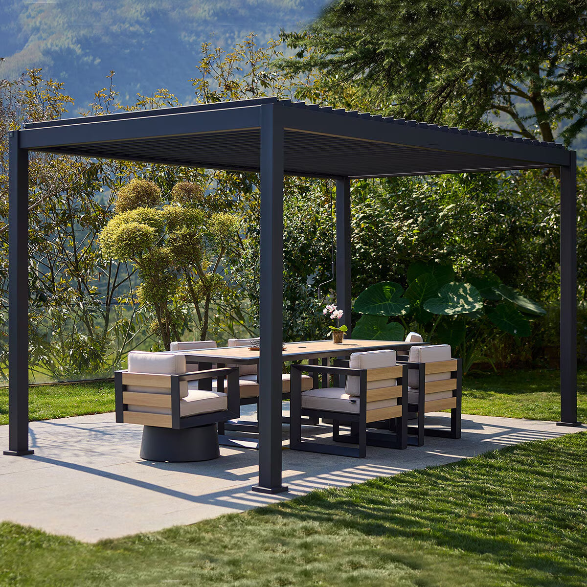 Mirador 8Ft 8" X 14Ft 5" (2.7M X 4.4M) Louvered Aluminium Pergola