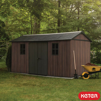 Keter Rosewood 15Ft 6" X 7Ft 6" (4.7 X 2.3M) Storage Shed in 2 Configurations