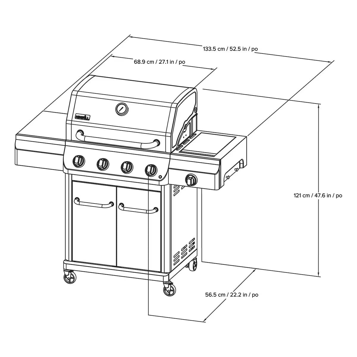 Gourmet Pro 5 Burner Gas Barbecue Grill + Cover