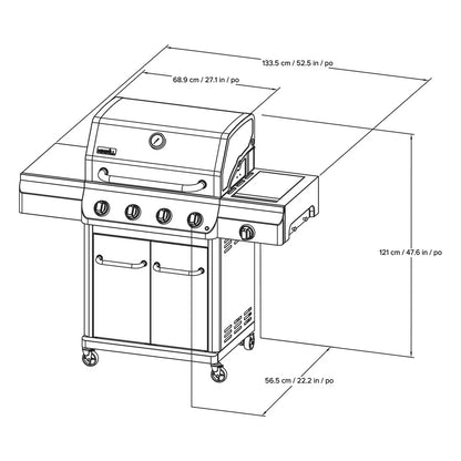 Gourmet Pro 5 Burner Gas Barbecue Grill + Cover