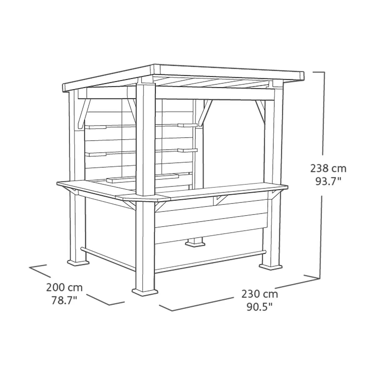 Keter Bar Gazebo 7Ft 5" X 6Ft 5" (2.3 X 2M)