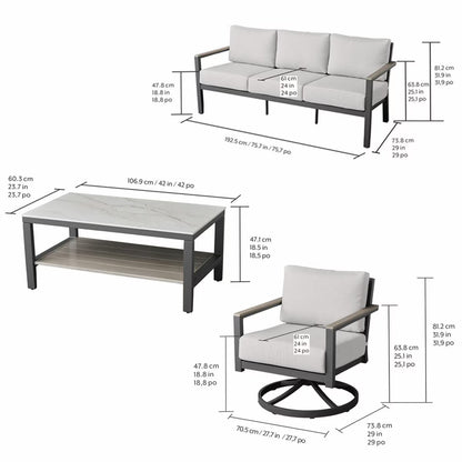 Agio Nicolet 4 Piece Deep Seating Set + Cover