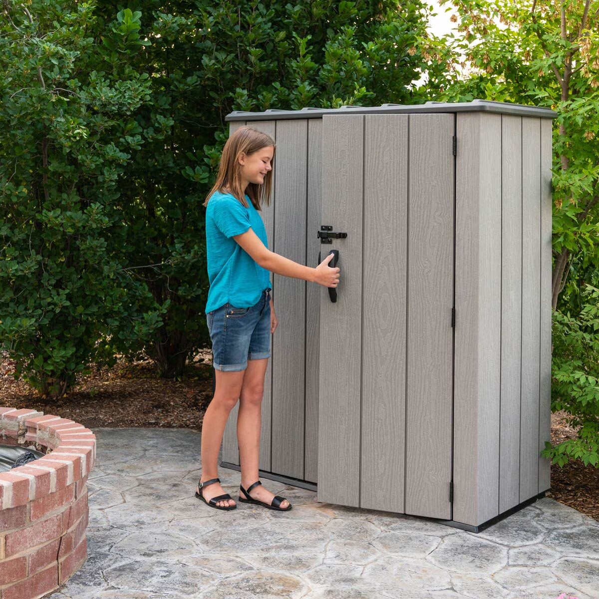 Lifetime 4Ft 6" X 2Ft 4" (1.4 X 0.7M) Vertical 1,510 Litre Storage Shed with Shelving - Model 60457