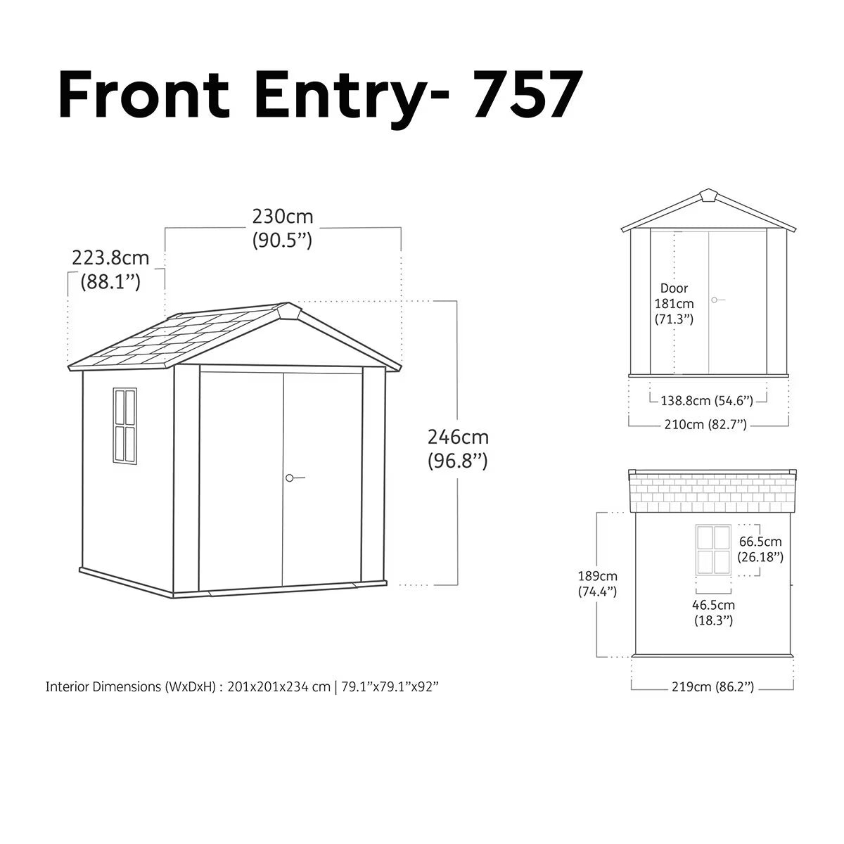 Newton plus 7Ft 6" X 7Ft 4" (2.3 X 2.2M) Storage Shed in 2 Configurations
