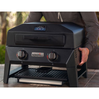 Nexgrill Fortress 2 Burner 4-In-1 BBQ Grill & Pizza Oven + Griddle + Grill Plate + Cover