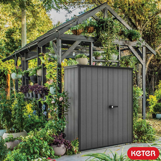 Keter Cortina Alto 4Ft 6" X 2Ft 4" (1.4 X 0.7M) 1,415 Litre Vertical Storage Shed with Shelves