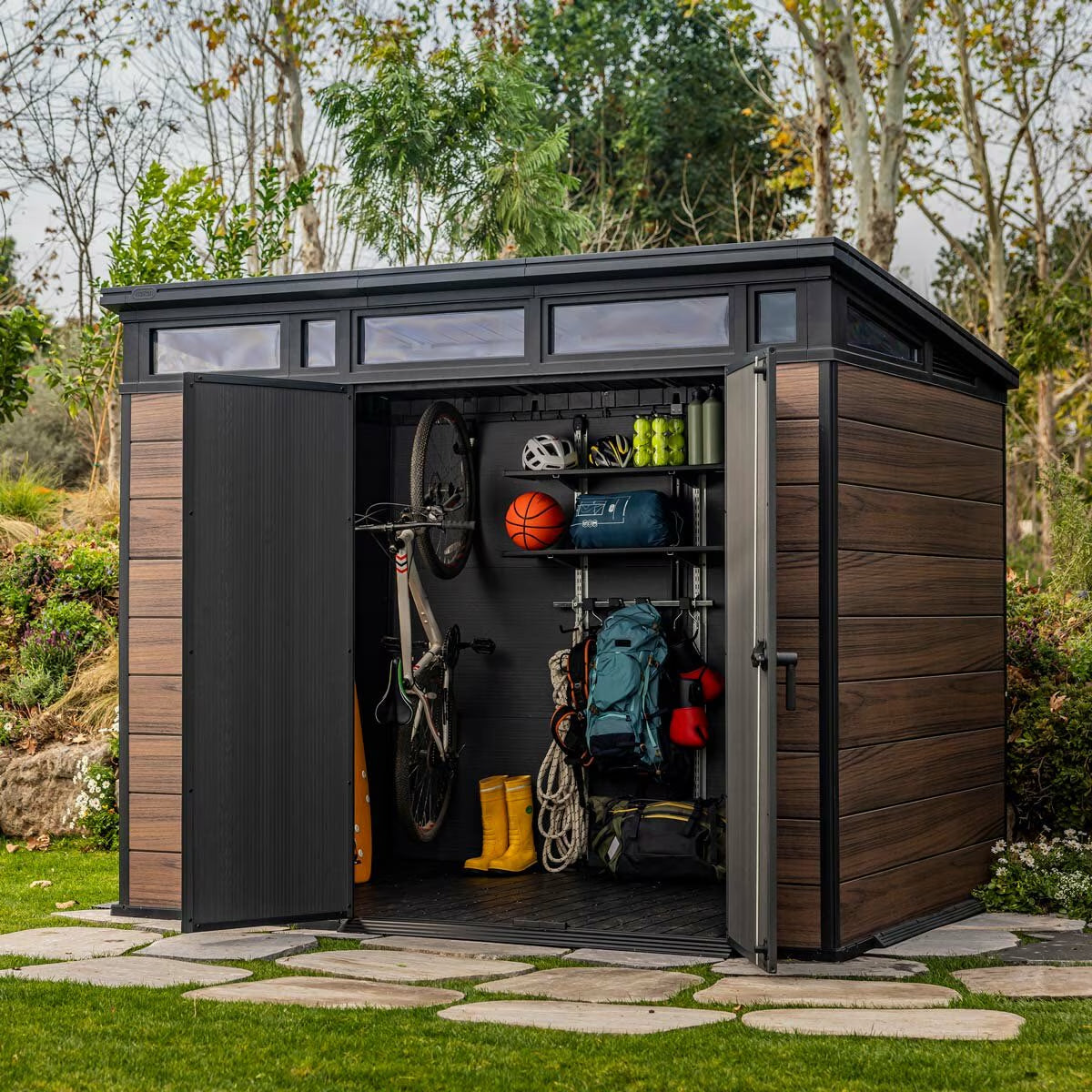 Keter Rosewood Signature 9Ft X 7Ft 1" (2.77 X 2.18M) Storage Shed