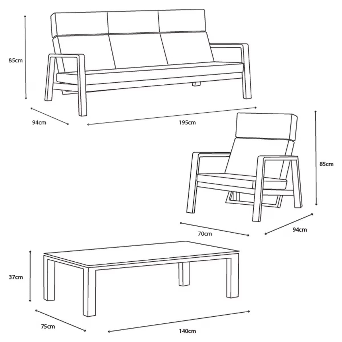 Laguna 4 Piece Recliner Set