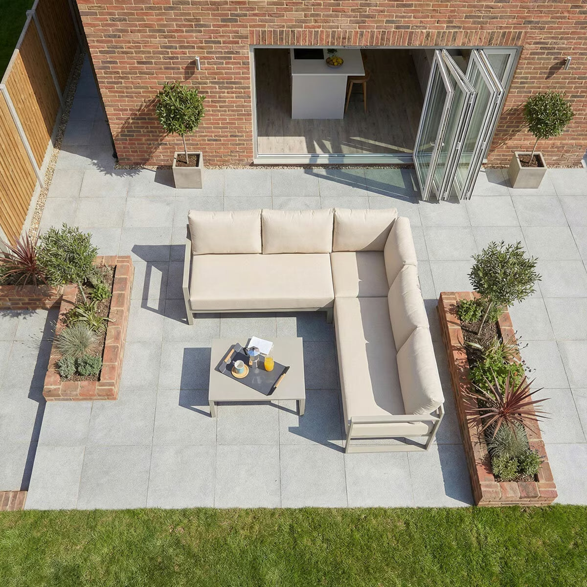 Harbour Lifestyle Havana Corner Patio Set with Reclining Feature in Latte