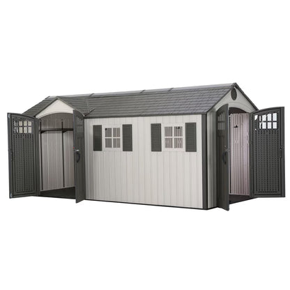 Lifetime 17.5Ft X 8Ft (5.3 X 2.4M) Dual Entry Outdoor Storage Shed - Model 60213